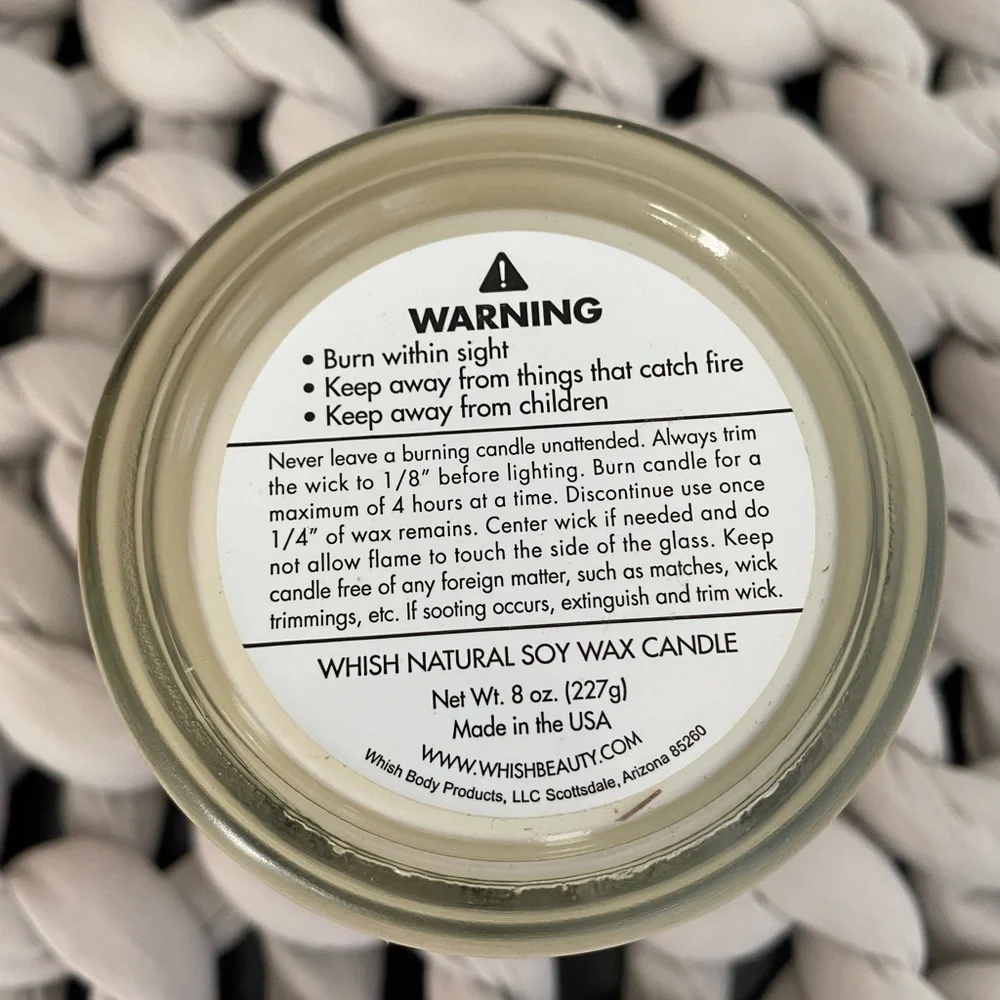 Whish Candle Spiced Pumpkin Natural Soy Wax Candle Brand New in Box NWT